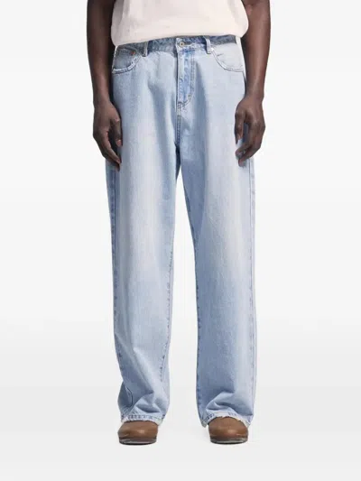 Bram's Fruit Distressed Wide-leg Jeans In Blue
