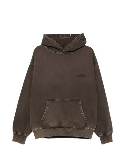 Bram's Fruit Faded-effect Logo-print Hoodie In Brown
