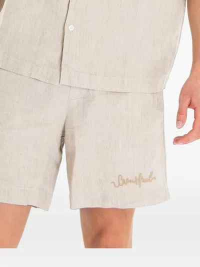 Bram's Fruit Garden Hose Linen Shorts In Neutral
