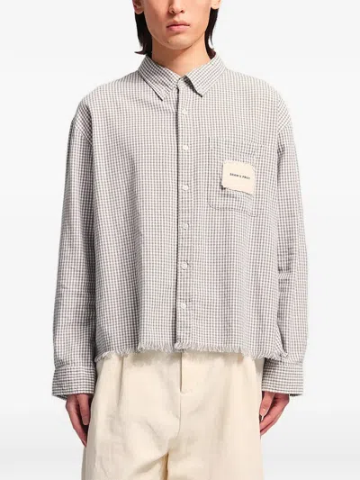Bram's Fruit Gingham Distressed-effect Shirt In Animal Print