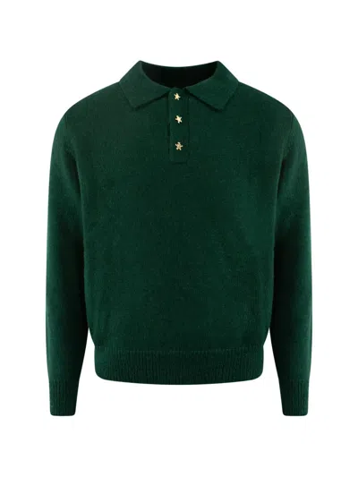 Bram's Fruit Lemon-button Polo Sweater In Green