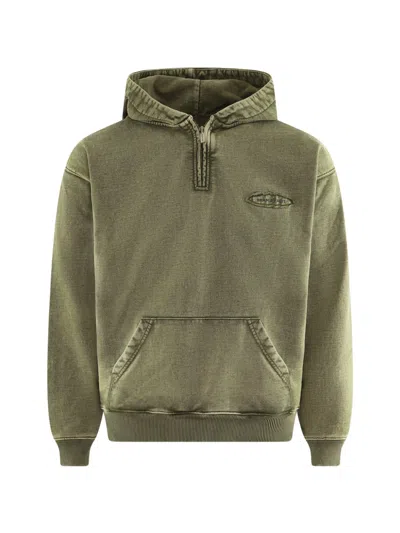 Bram's Fruit Quarter-zip Logo-detail Hoodie In Green
