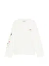Bram's Fruit Robin Floral-bird-print T-shirt In White
