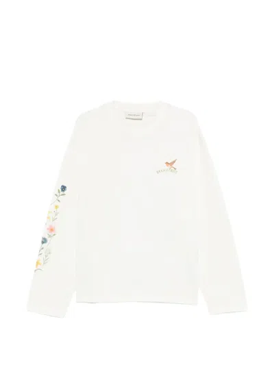 Bram's Fruit Robin Floral-bird-print T-shirt In White