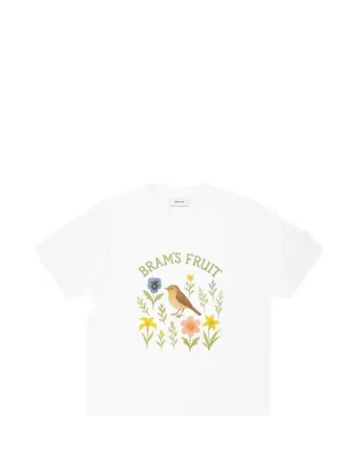 Bram's Fruit Robin Floral-print T-shirt In White