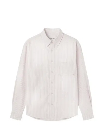 Bram's Fruit Vertical-stripe Button-down Shirt In White