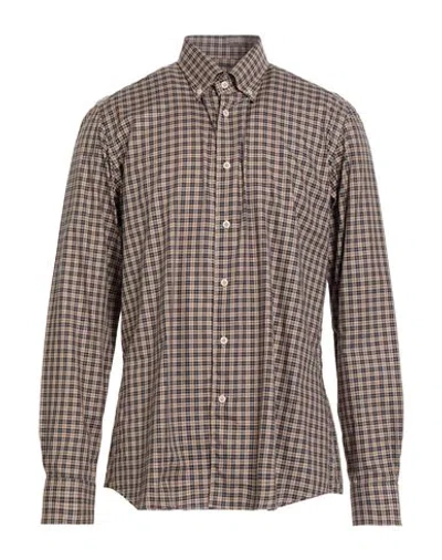 Brancaccio Man Shirt Beige Size 17 Cotton In Sand