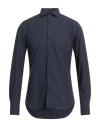 Brancaccio Man Shirt Midnight Blue Size 15 Cotton In Blue