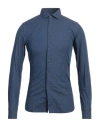 Brancaccio Man Shirt Navy Size 15 ½ Cotton In Navy