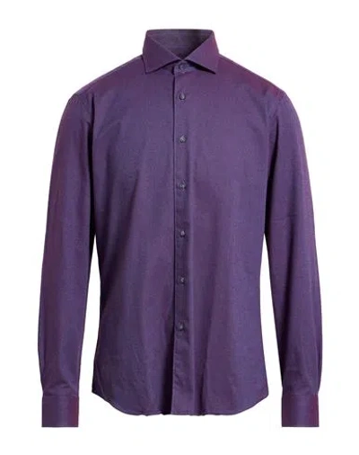 Brancaccio Man Shirt Purple Size 16 ½ Cotton