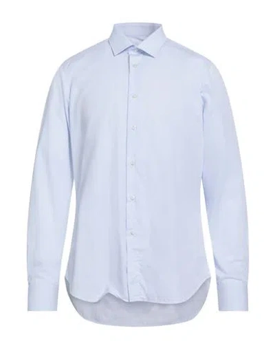 Brancaccio Man Shirt Sky Blue Size 16 ½ Cotton