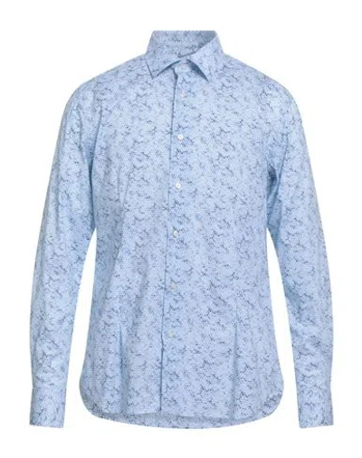 Brancaccio Man Shirt Sky Blue Size 16 ½ Cotton