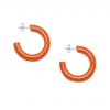 BRANCH JEWELLERY ROUNDED ORANGE LACQUERED HORN HOOP EARRING