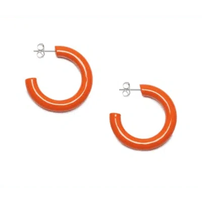 Branch Jewellery Rounded Orange Lacquered Horn Hoop Earring