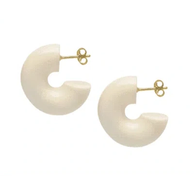 Branch Jewellery Wooden Chunky Hoop Earrings In Gold