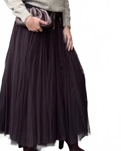 Brand Bazar Courtney Tulle Skirt In Chocolate In Purple
