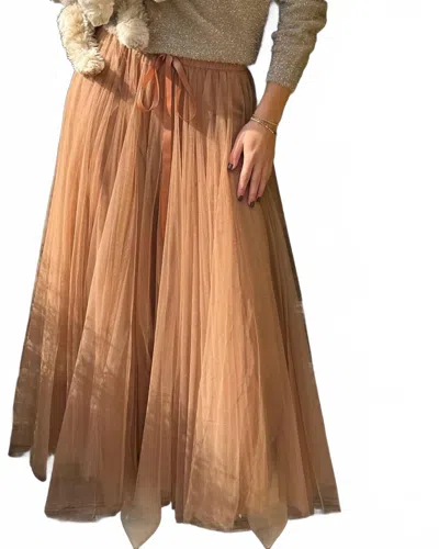 Brand Bazar Courtney Tulle Skirt In Sand In Brown