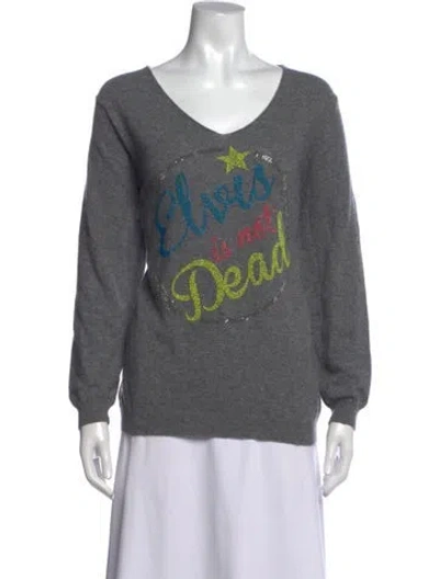Pre-owned Brand Unique Cashmere Graphic Print Sweater In Grey