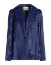 Brand Unique Woman Blazer Blue Size 2 Polyester In Blue