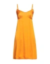 Brand Unique Woman Mini Dress Orange Size 2 Viscose In Orange