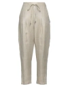 Brand Unique Woman Pants Beige Size 2 Linen, Polyurethane In Beige