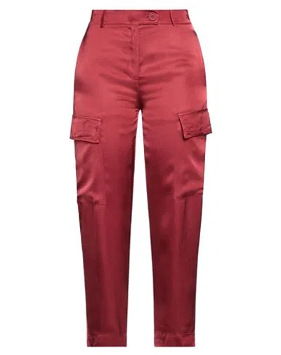 Brand Unique Woman Pants Brick Red Size 1 Viscose