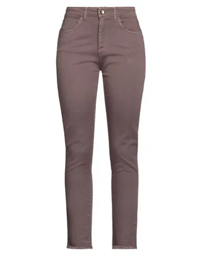 Brand Unique Woman Pants Chocolate Brown Size 1 Cotton, Elastane