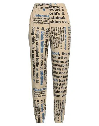 Brand Unique Woman Pants Sand Size 2 Cotton In Beige