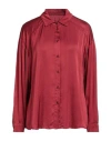 Brand Unique Woman Shirt Burgundy Size 1 Viscose In Red