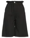 Brand Unique Woman Shorts & Bermuda Shorts Black Size 0 Cotton In Black