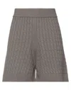Brand Unique Woman Shorts & Bermuda Shorts Grey Size 2 Viscose, Wool, Polyamide, Cashmere In Grey