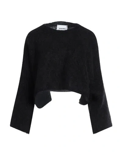 Brand Unique Woman Sweater Black Size 0 Mohair Wool, Polyamide, Elastane