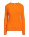 Brand Unique Woman Sweater Orange Size 1 Mohair Wool, Polyamide, Elastane In Orange
