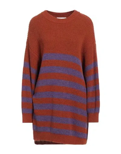 Brand Unique Woman Sweater Rust Size 1 Acrylic, Wool, Viscose, Alpaca Wool In Red
