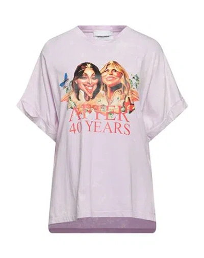 Brand Unique Woman T-shirt Light Purple Size 2 Cotton