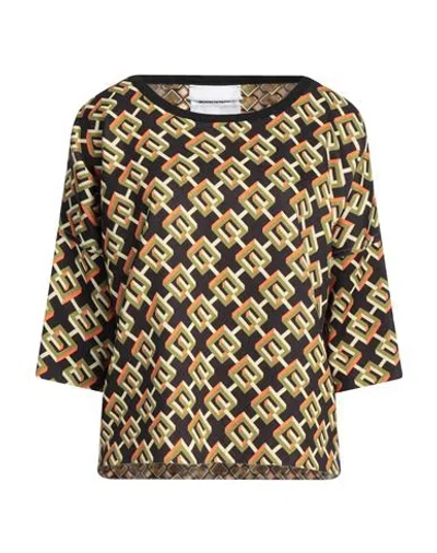 Brand Unique Woman T-shirt Military Green Size 1 Polyester, Elastane