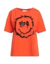 Brand Unique Woman T-shirt Orange Size 1 Cotton In Orange