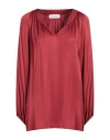 Brand Unique Woman Top Brick Red Size 1 Viscose In Red