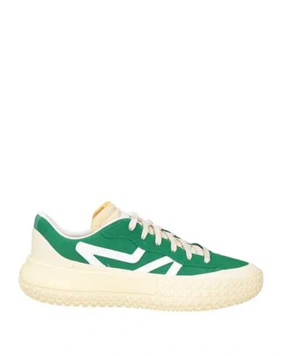 Brandblack Man Sneakers Green Size 8.5 Leather, Textile Fibers