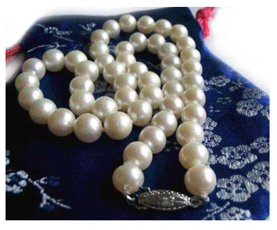 Pre-owned Branded 8-8.5mm Aaa Gem Quality Pearl Necklace 14k Gold 4 Colors Of Pearls In White