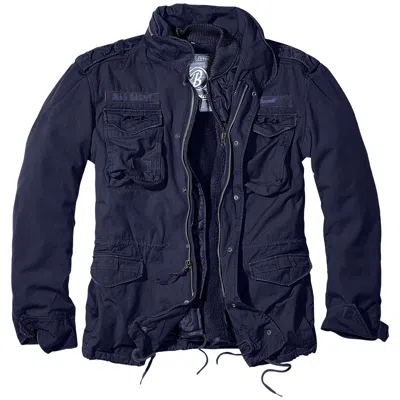 Pre-owned Brandit M65 Giant Mens Field Jacket Warm Police Coat Security Liner Parka Navy In Blue