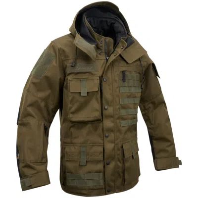 Pre-owned Brandit Performance Outdoor Jacket Coat Tactical Hooded Water-repellent Olive In Green