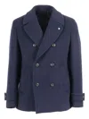 Brando Double-breasted Wool-blend Jacket In Blue