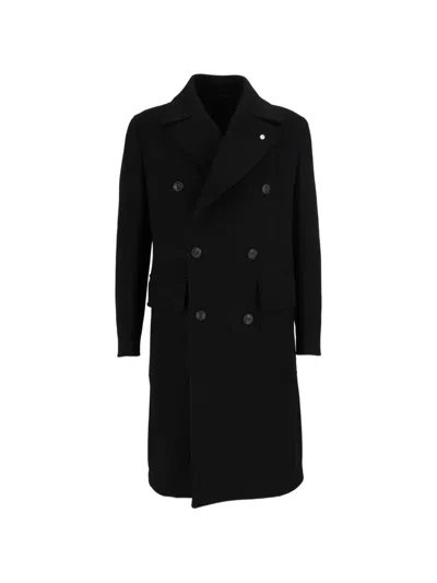 Brando Double-breasted Coat In Black