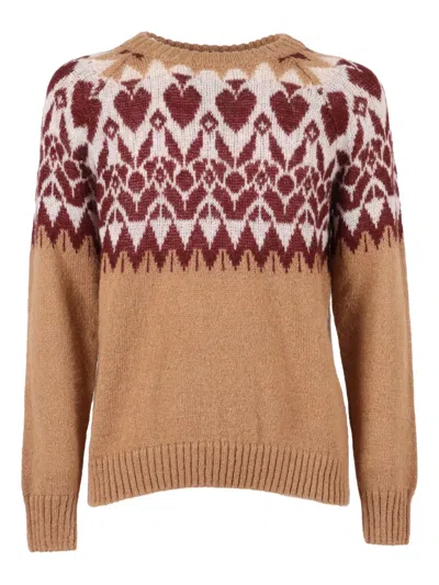Brando Heart-motif Sweater In Brown