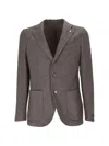 Brando Herringbone-pattern Blazer In Brown