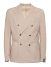 Brando-lubiam Double-breasted Tailored Jacket With Classic Lapel In Neutral