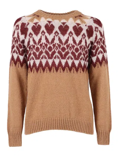 Brando-lubiam Knit Sweater In Subtle Grey Blend With Classic Crew Neckline In Multi