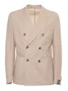 Brando-lubiam Double-breasted Tailored Jacket With Classic Lapel In Beige