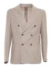 Brando-lubiam Double-breasted Jacket In Brown